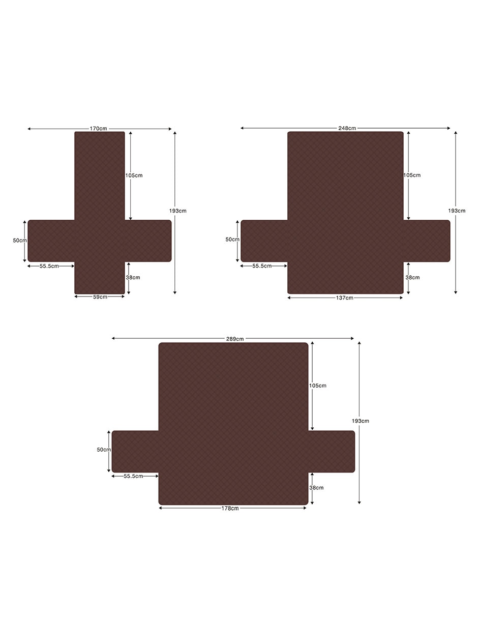Set funda sofá antideslizante 3 piezas 6