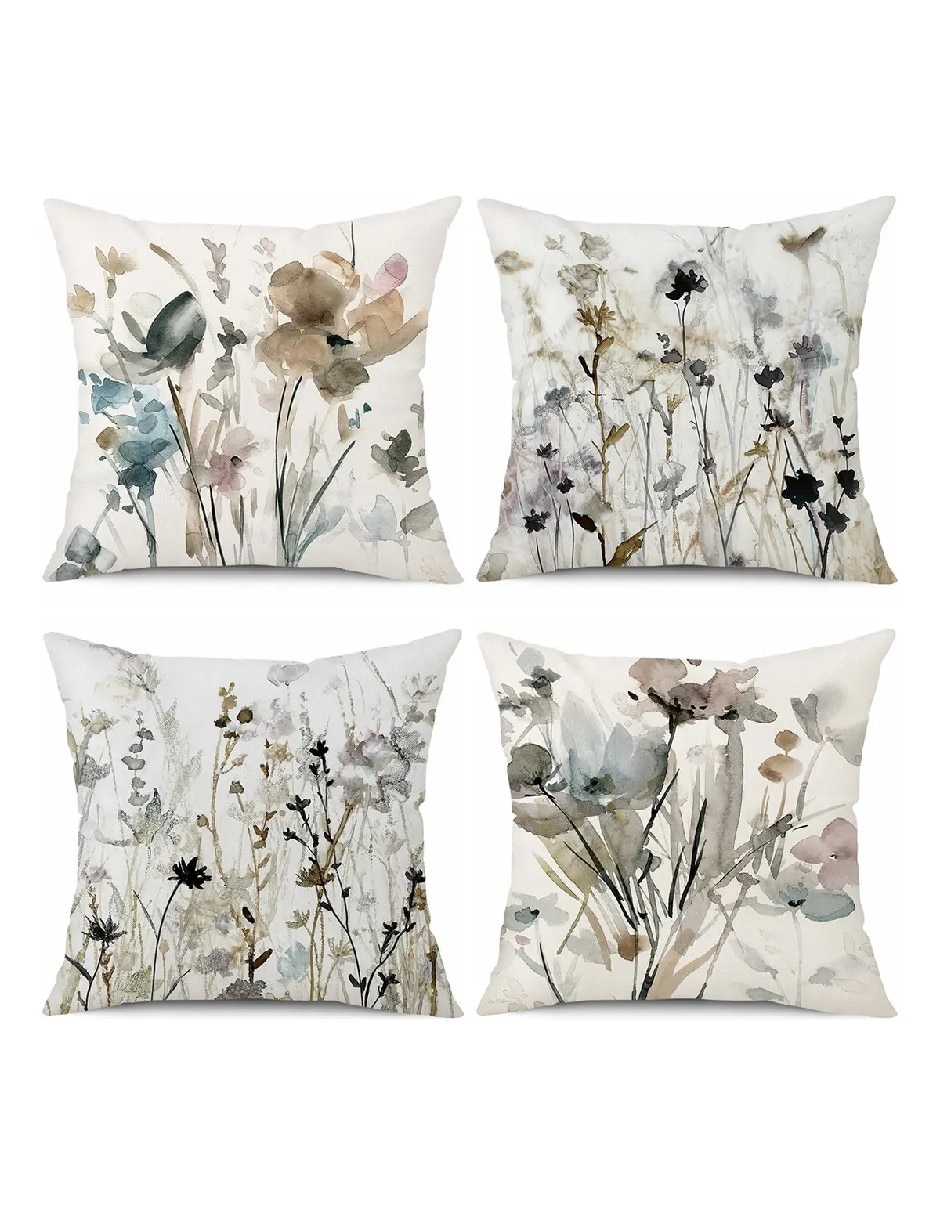 Set funda cojín flor Set funda cojín flor