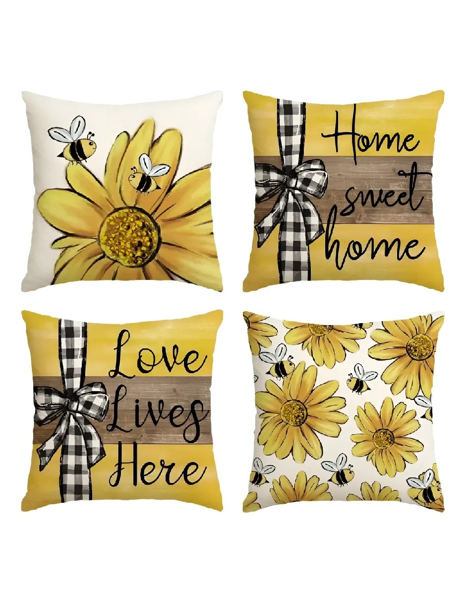 Set funda cojín flor