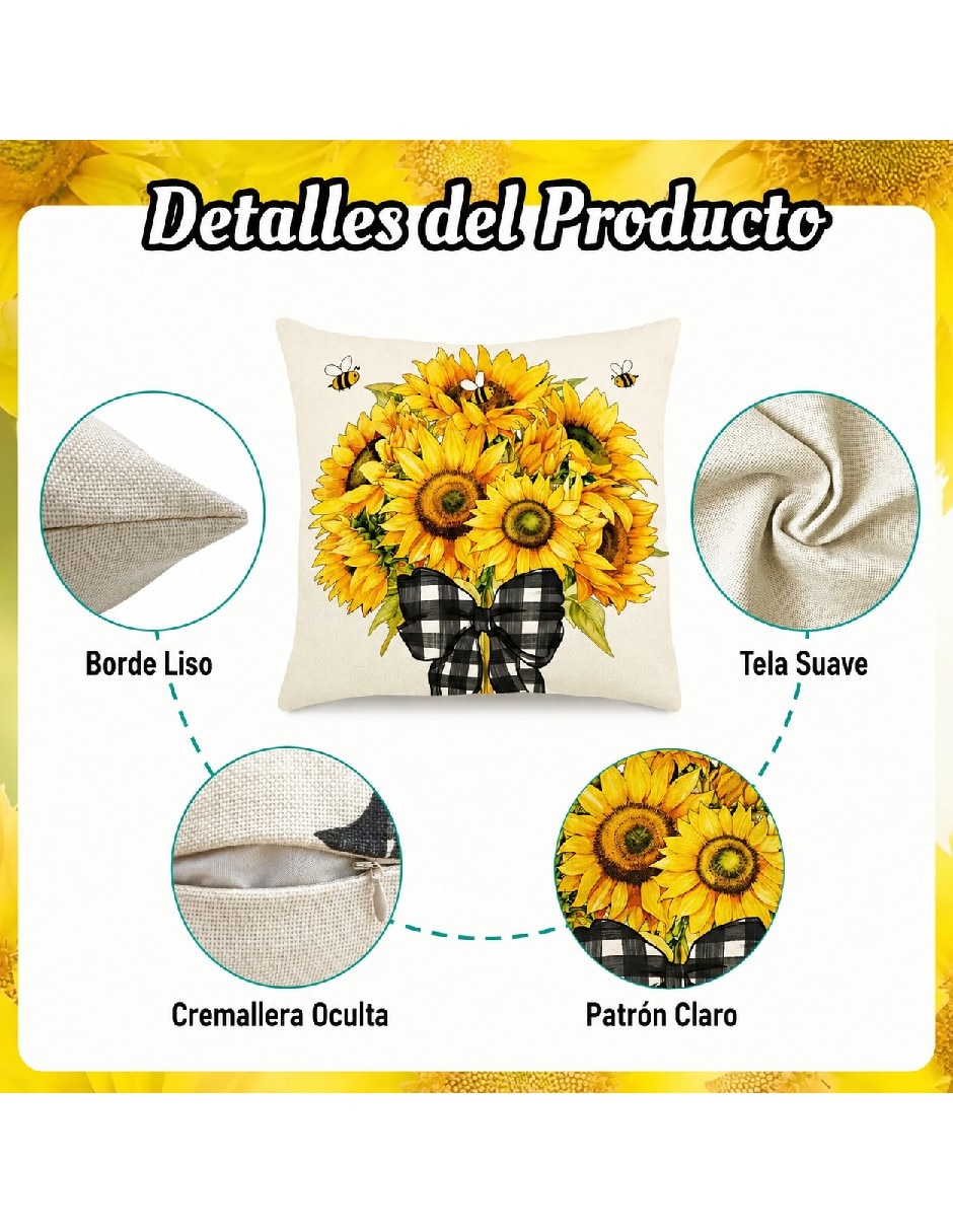 Set funda cojín flor 2
