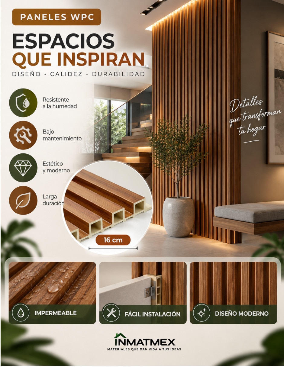 Lambrin de madera y plástico 4