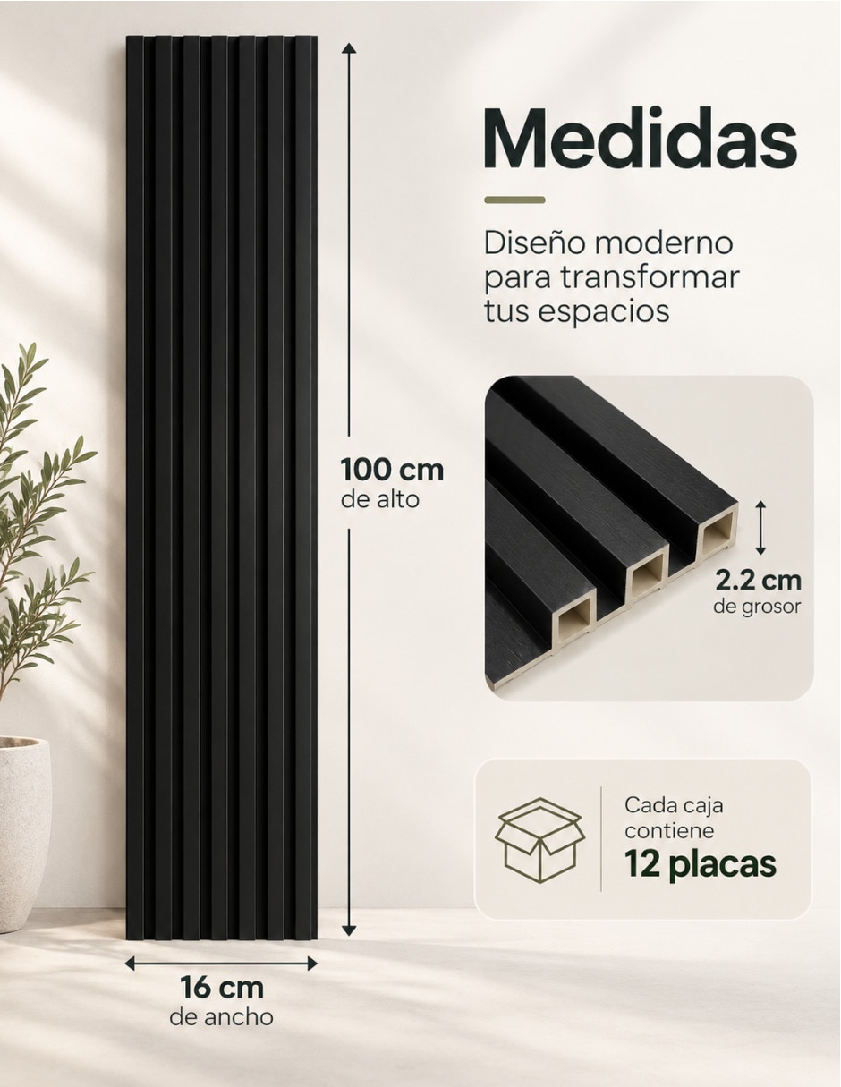 Lambrin de madera y plástico 10 piezas 5
