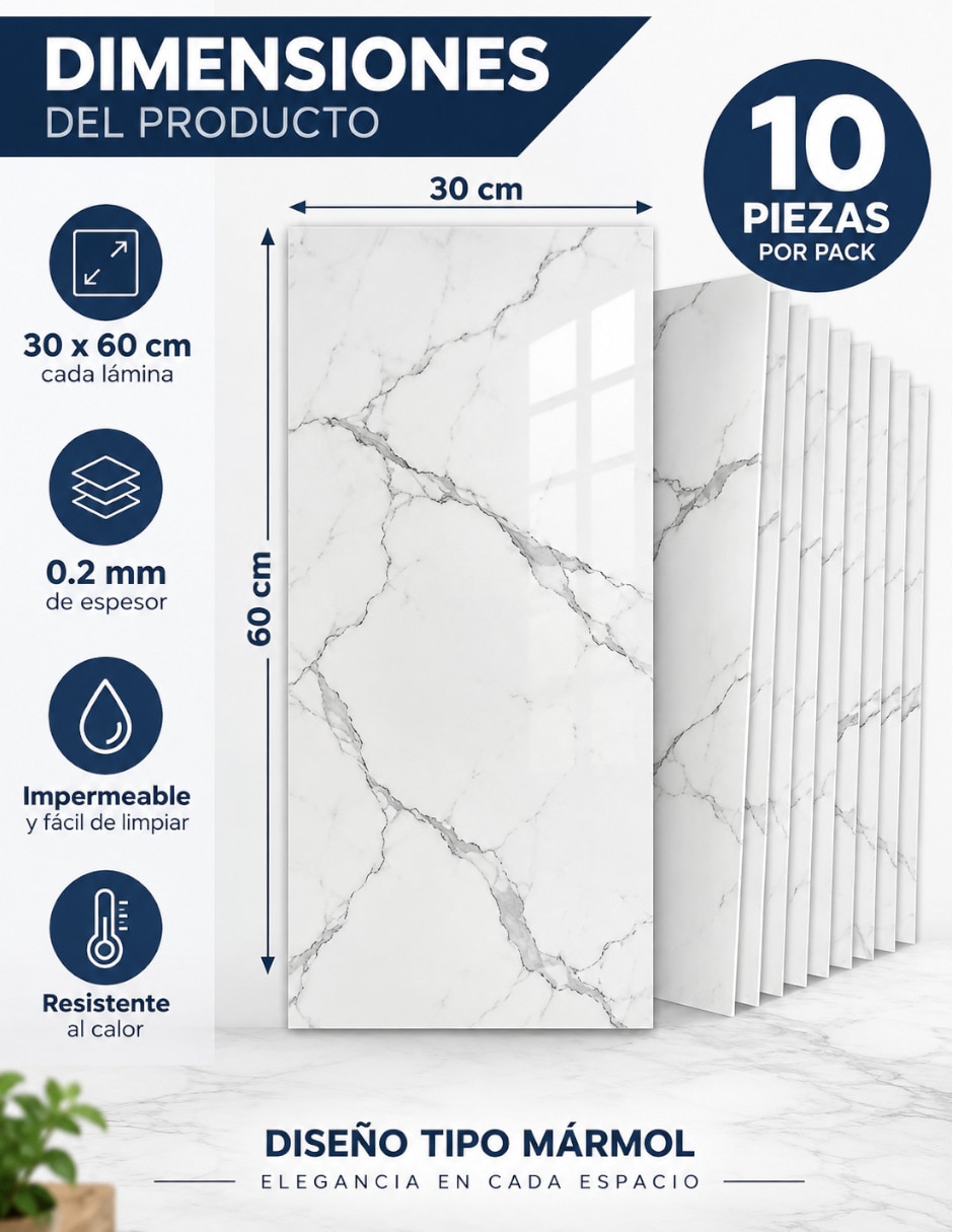 Lambrin de PVC 10 piezas 5