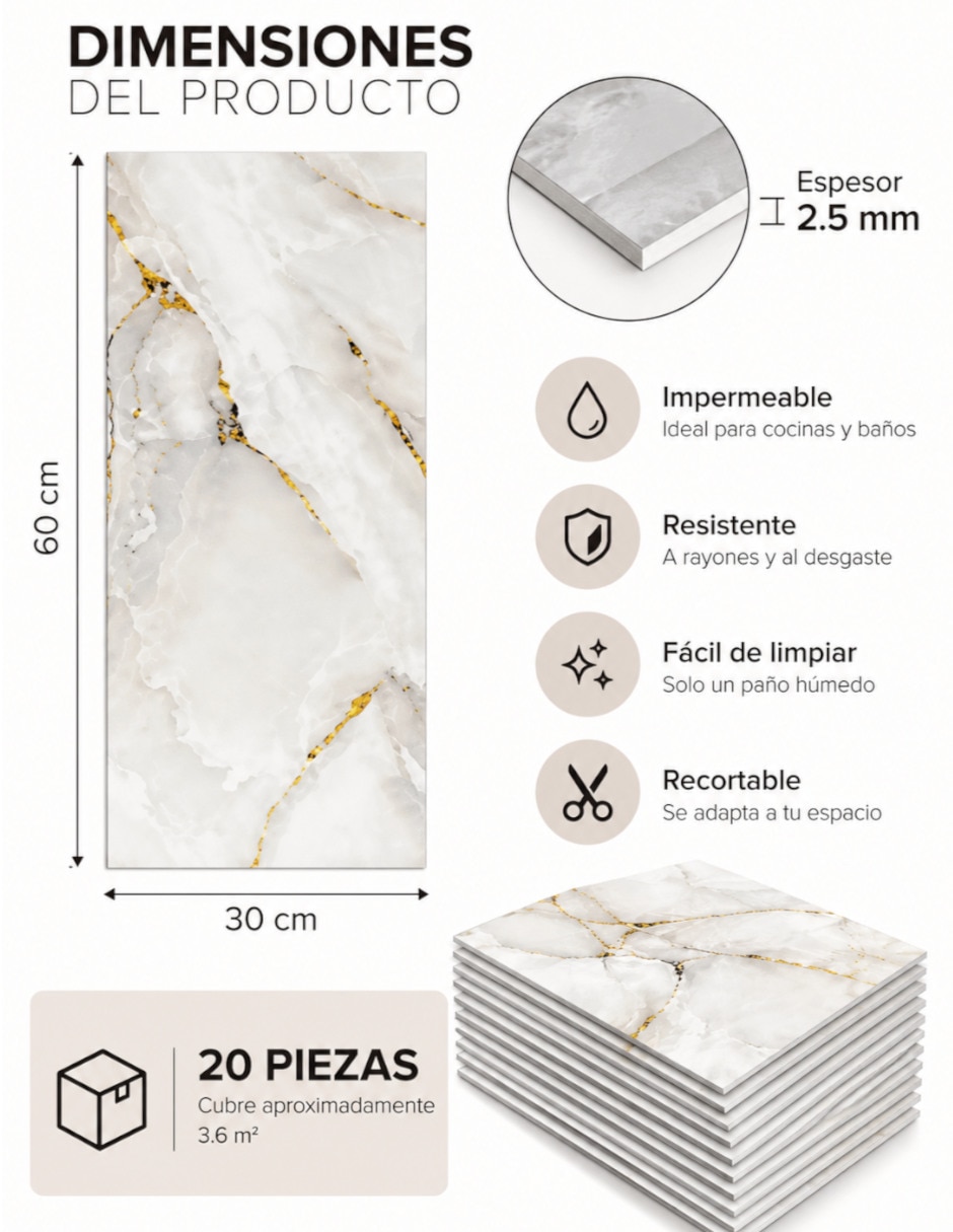Lambrin de pvc 14 piezas 5