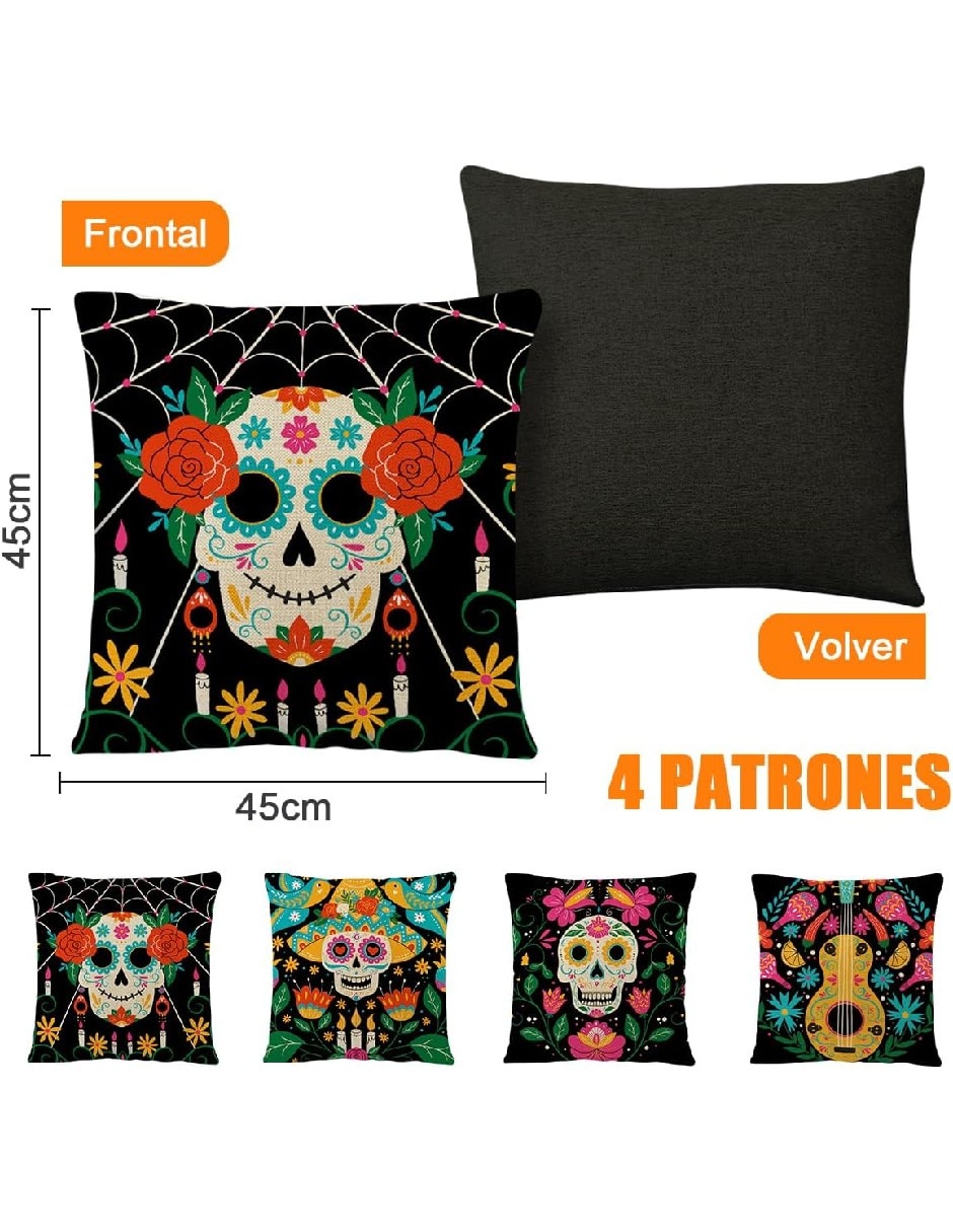 Set funda cojín día de muertos 4