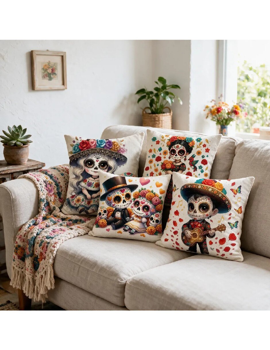Set funda cojín Día de Muertos 2