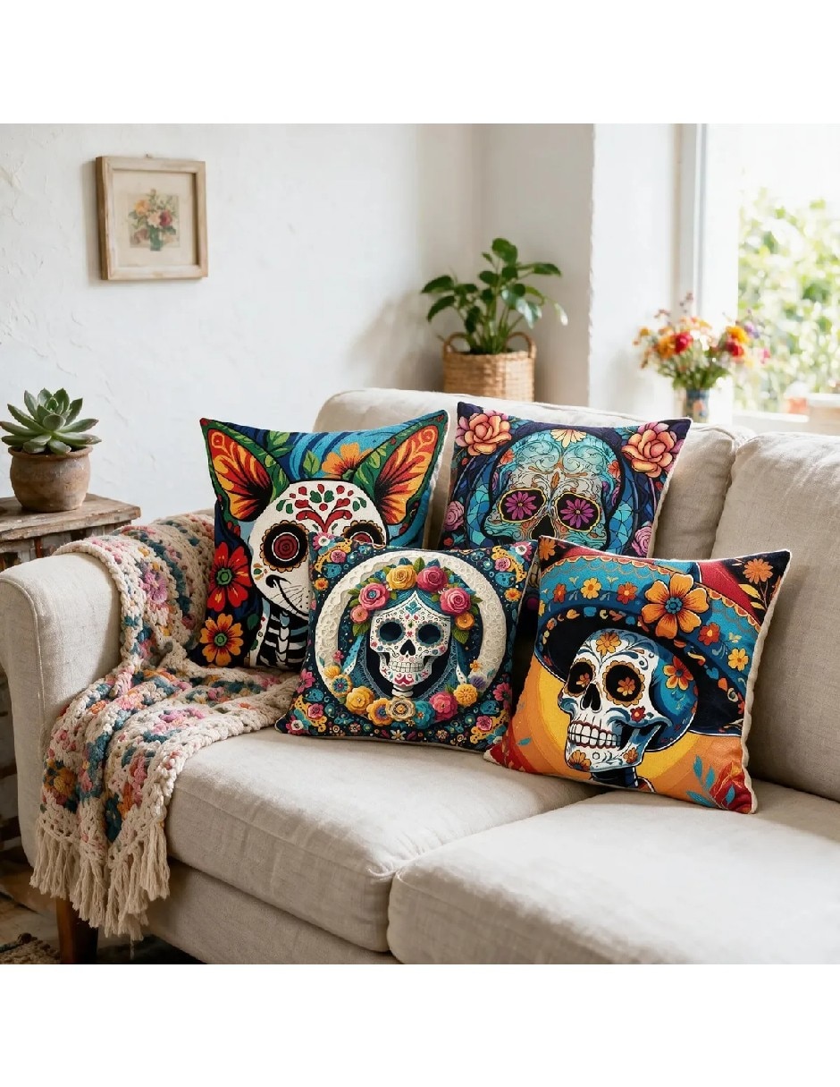 Set funda cojín Día de Muertos 3
