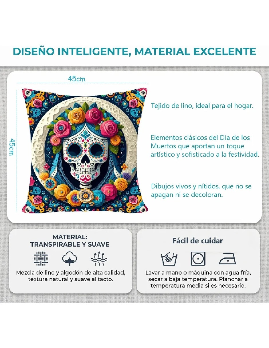 Set funda cojín Día de Muertos 4