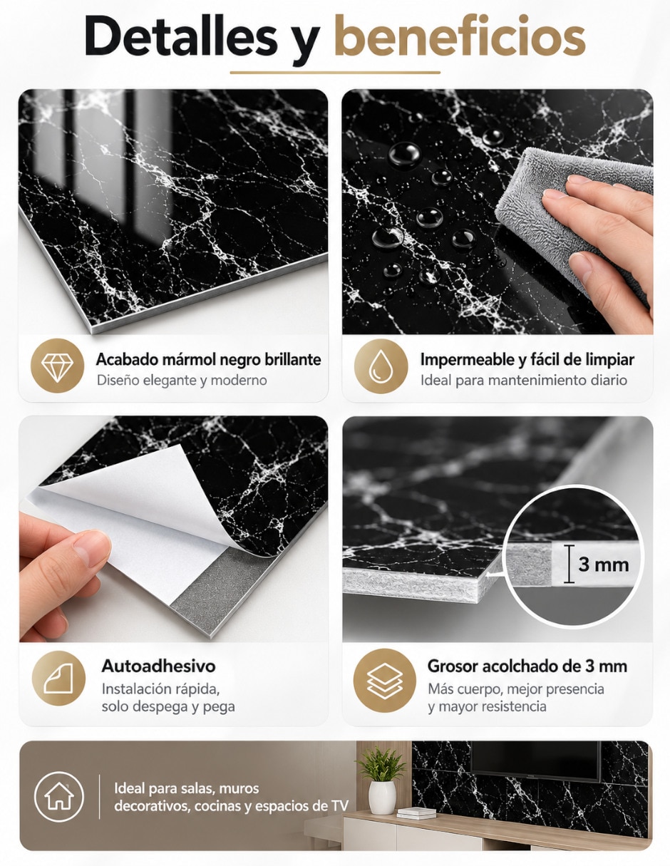 Panel decorativo para hogar e interior de rectangular 4