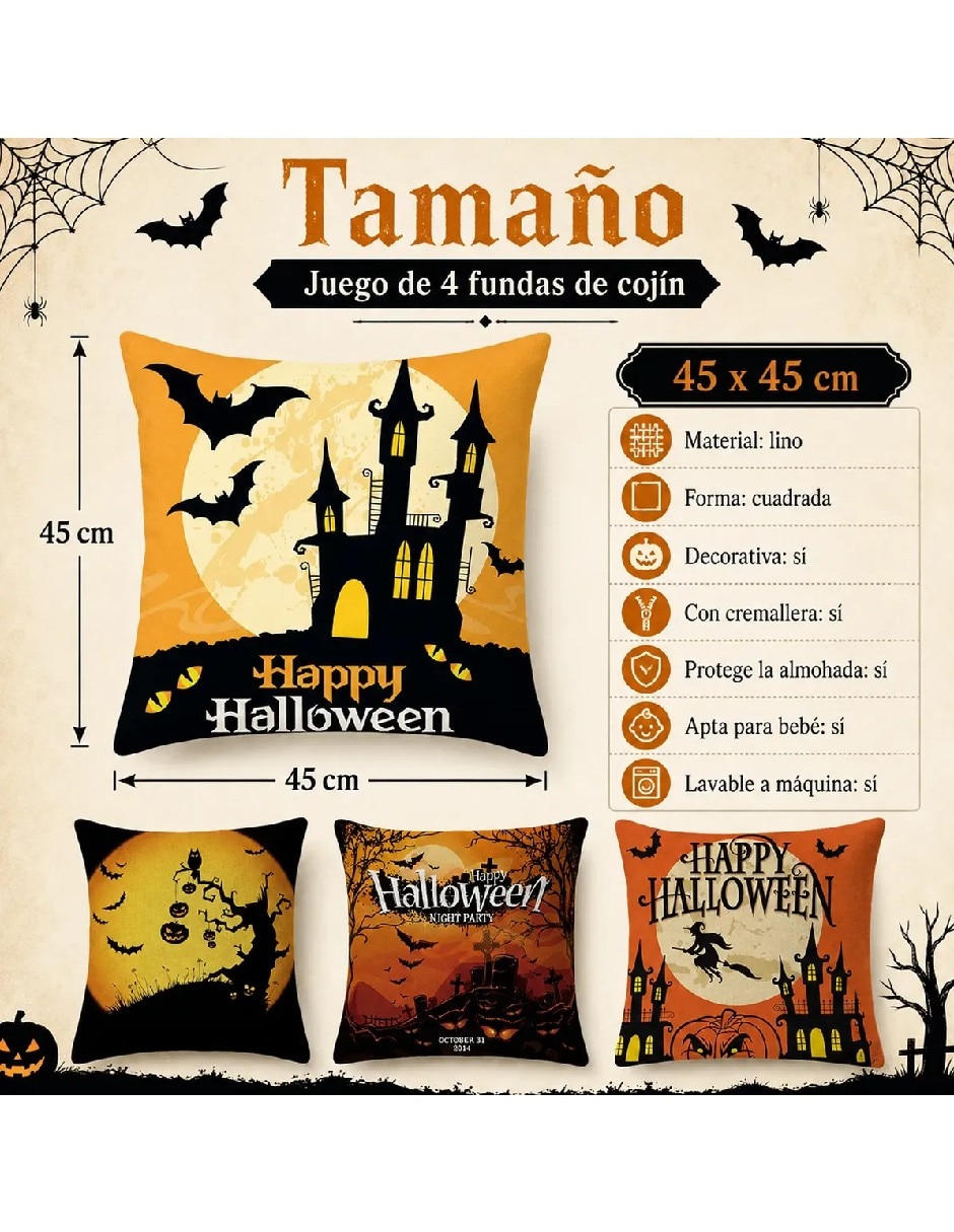 Set funda cojín Halloween 4